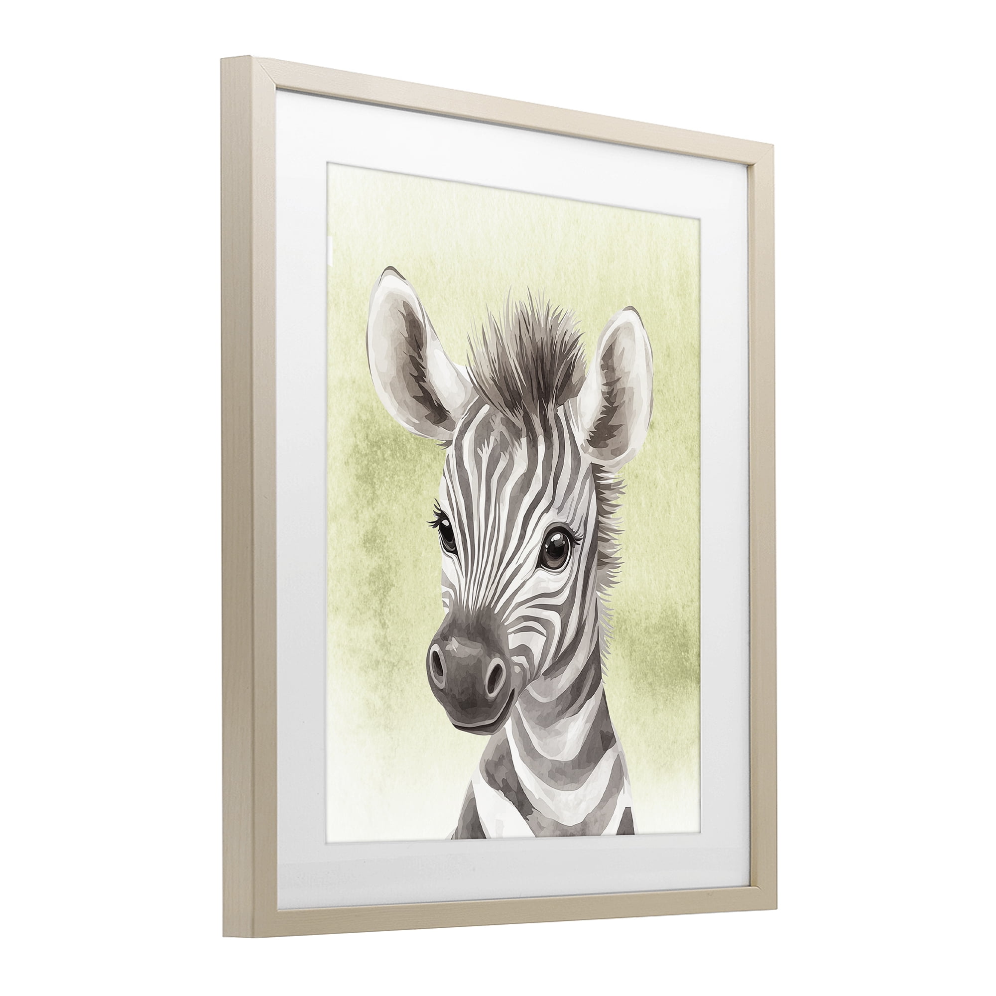 Stupell Industries Jungle Friends Baby Zebra Birch Framed Print Under Glass, design by Christine Simpson Art