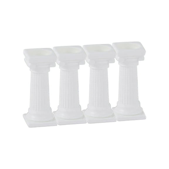 Food Grade Roman Column Cake Stands - 4-Pack 7.5cm High - Square Flat Surface - for Tiered Wedding Cakes - Solid Support and Decorative Tool
