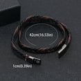 thumbnail image 3 of SUSHANG Braided Leather Bracelet Braided Bracelet Made of Leather in Black or Brown – Men'S Bracelet with Magnetic Clasp Made of Stainless Leather Bracelet Men Including Extra Link, 3 of 9