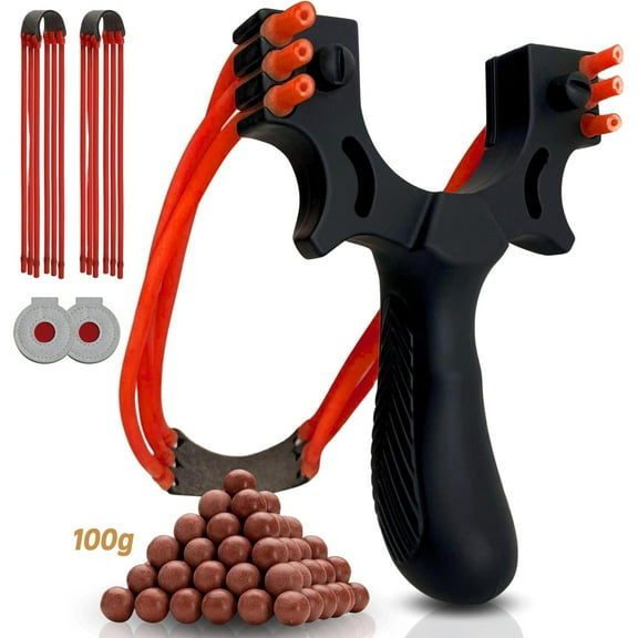 Clianle Lightweight and Powerful Adult Slingshot, Black Hunting and Shooting Slingshot Kit