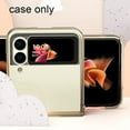thumbnail image 2 of Clear Case for Samsung Galaxy Z Flip 3 with Hinge Protection Ultra Thin Shockproof Plating Case for Z Flip 3-Gold, 2 of 5