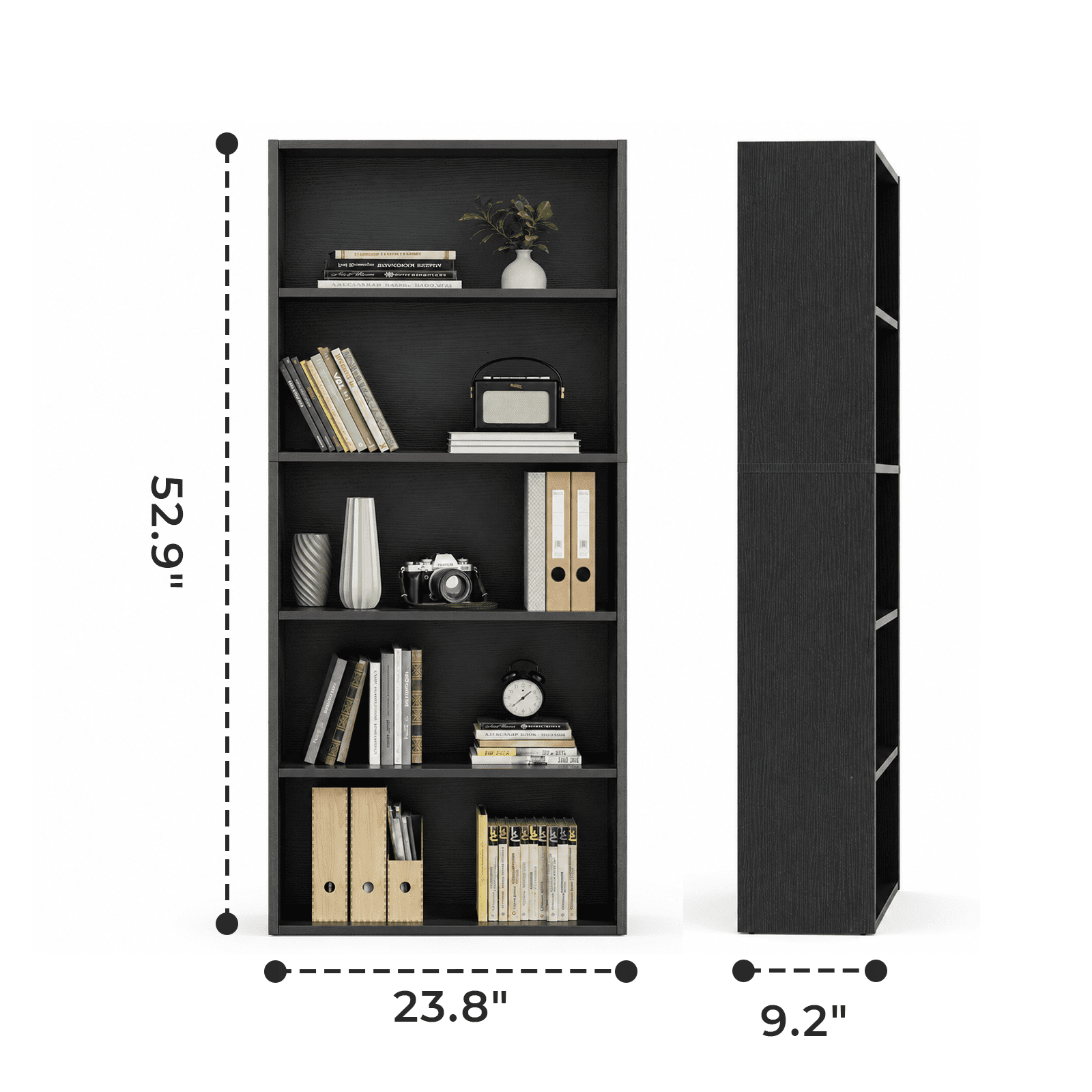 Alvantor 5-Tier /6-Tier Industrial Bookshelves and Bookcases, Tall Floor Standing Open Storage Shelf for Home Office, Living Room, Bed Room