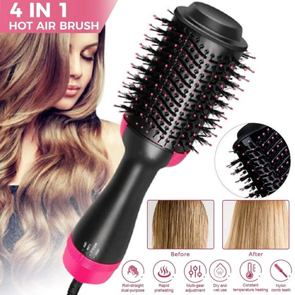 Hinzonek Hair Dryer Brush, Volumizer Hot Air Brush, Blow Dryer Brush, 4 in 1 One Step Hair Dryer & Styler with Negative Ion for Drying, Hot Air Hair Straightener Brush