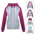 thumbnail image 5 of Sudadera Con Capucha Para Mujer, Sudadera Cómoda Con Cordón, Varios Colores, Manga Larga Para El Hogar ANGGREK Púrpura XL, 5 of 5