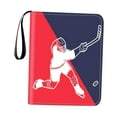thumbnail image 4 of JWQFBC Hockey Card Binder with Sleeves Card Organizer PU Leather Reusable Trading Cards Red Blue, 4 of 9