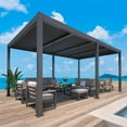 thumbnail image 4 of Heynemo 12'x20' Adjustable Louvered Pergola, Heavy-Duty Aluminum Outdoor Pergola, Adjustable Metal Hardtop Roof Pergola for Patio, Deck, Garden, Yard, Black, 4 of 10