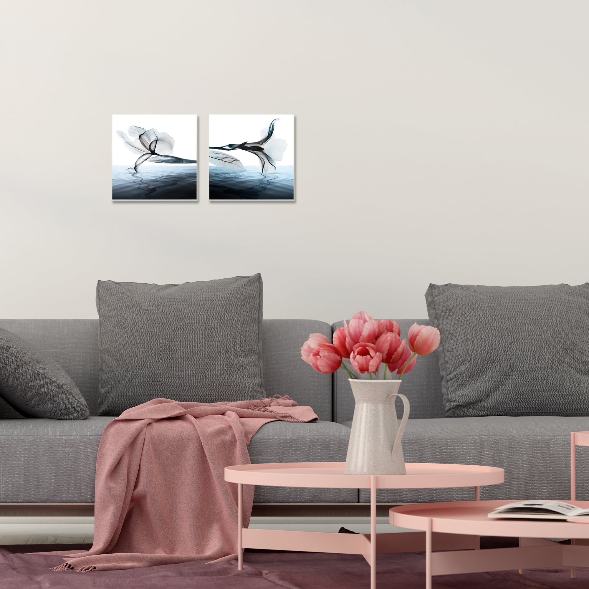 Stupell Home Decor Framed Canvas Art Prints, 25" x 2", Set of 2
