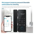 thumbnail image 4 of Lock Bluetooth Smart Glass Door Lock with Remote Unlock,Fingerprint, Password Time Attendance Record, 4 of 7
