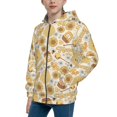 thumbnail image 2 of Sikiie Honey Honeycomb Zip Up Hoodie Teenage, hoodies for Teenage, Zipper Sweatshirt Jacket for Daily, Traveling-Small, 2 of 6