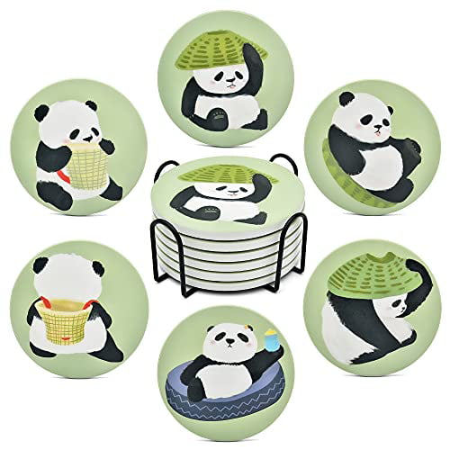 iDesign Twillo Plastic Drink Coasters with Holder for Home Counters Kitchen D... 