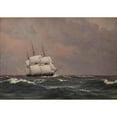 thumbnail image 2 of Christoffer Wilhelm Eckersberg 18x14 Gold Ornate Wood Frame and Double Matted Museum Art Print Titled - The Corvette Najaden in Rough Seas (1833), 2 of 4