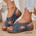 thumbnail image 4 of SZJXBUY Womens Sandals Wedges Casual Summer Beach Open-Toe Flat Sandals with Dress-Friendly Straps Non-Slip Low Heel Footwear Shoes Navy,36, 4 of 8