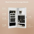 thumbnail image 5 of SOPTY Jewelry Armoire with Photo Frame, 23.62 x 11.81 x 3.55 inch, Small Storage Jewelry Cabinet Organizer, Wall Mount (White)，Chic Bedroom Furniture & Gift for Women, 5 of 18