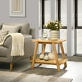 thumbnail image 7 of Roundhill Furniture Metz Mid-Century Modern Wood Shelf End Table, Natural Oak Finish, 7 of 7