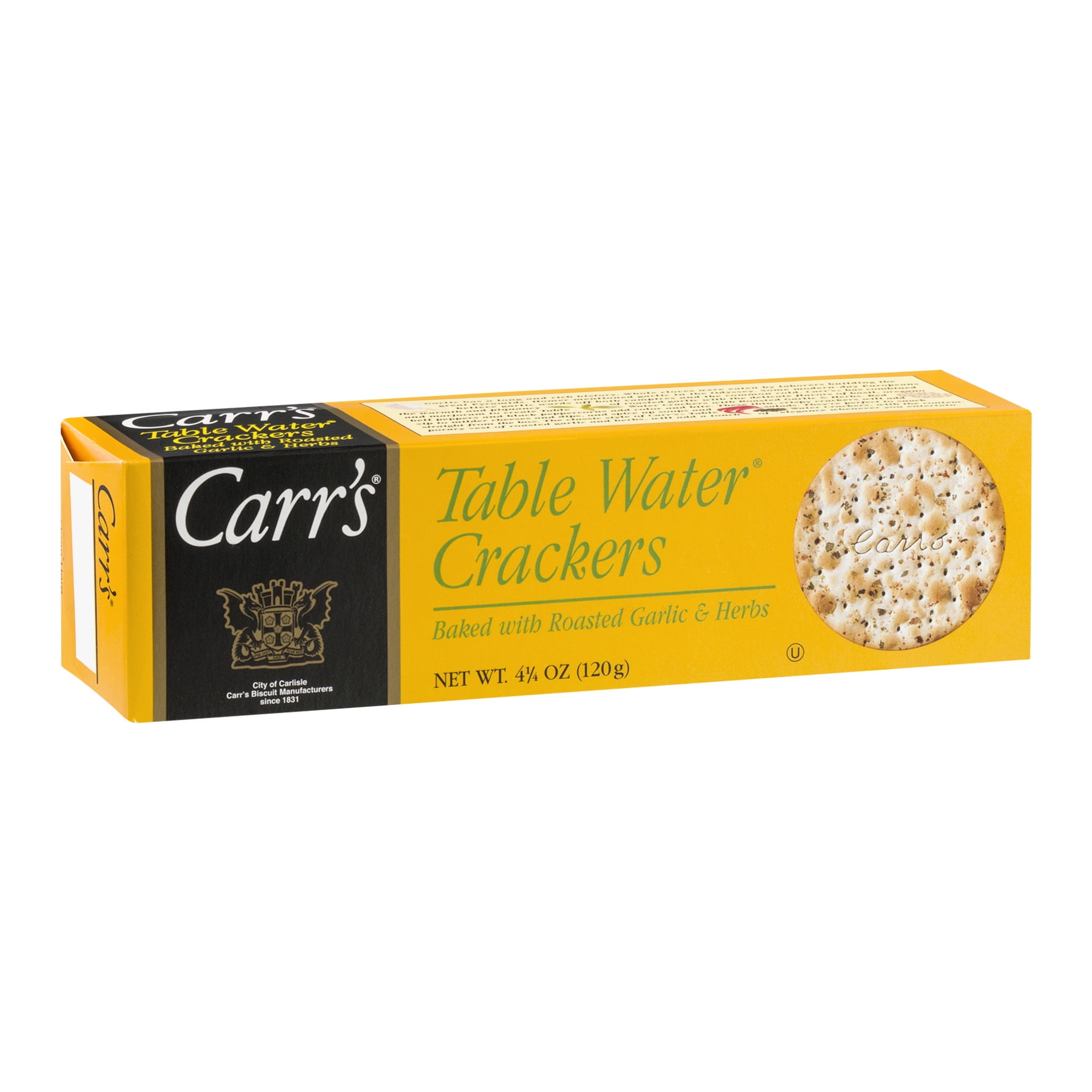 Carr's Table Water Crackers Baked with Roasted Garlic & Herbs 4.25 oz