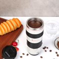 thumbnail image 3 of POINTERTECK 400mL Camera Lens Shaped Stainless Steel Water Cup Tea Mug with Lid (Black), 3 of 6