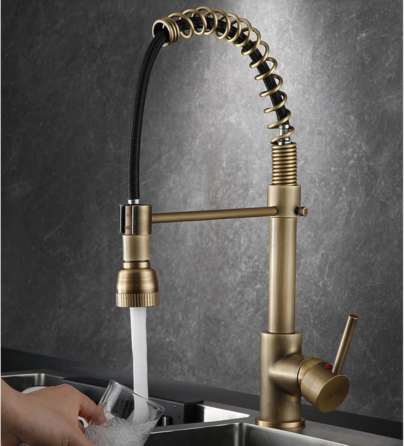 Touch Sensor Pull Out Kitchen Faucets Brass Antique Kitchen Faucet Hot and Cold Water Swivel Kitchen Sink Touch Faucet