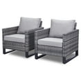 thumbnail image 2 of PARKWELL Wicker Patio Chairs Set of 2,Outdoor Rattan Chairs with Cushion,Porch Balcony Seating Furniture Set 350lb,Gray, 2 of 8