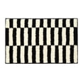 thumbnail image 5 of Soft Absorbent Microfiber Bathroom Rugs 20" x 32" Non-Slip Backing Fluffy Machine Washable Bath Mats Beige Black Striped Pattern Decor, 5 of 6