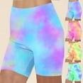 thumbnail image 5 of WREESH Tie-Dye Biker Shorts Women High Waisted Yoga Shorts Running Workout Gym Shorts Tummy Control Athletic Shorts Blue, 5 of 5