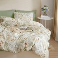 thumbnail image 3 of Tamaño Floral Funda Nórdica Set Botánico Verde Hojas Imprimir Ropa de Cama Set Cremallera, 3 of 7