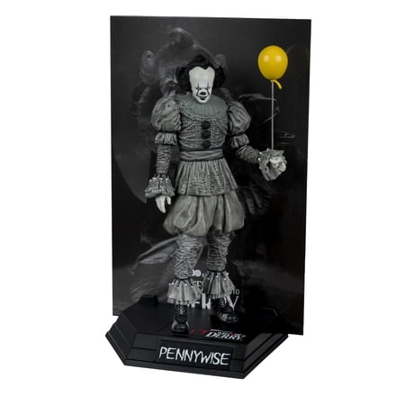 Pennywise (Black and White) (IT: Welcome to Derry) 6" Posed Figure - McFarlane Toys