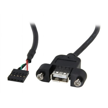 StarTech.com USBPNLAFHD1 Black Panel Mount USB Cable - USB A to Motherboard Header Cable
