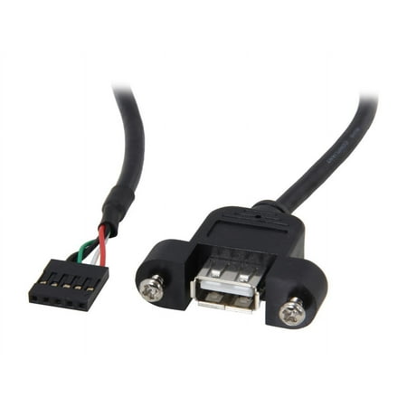UPC: 0065030835428 | StarTech.com USBPNLAFHD1 Black Panel Mount USB Cable – USB A to Motherboard Header Cable
