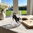 thumbnail image 5 of Cute Cat Pattern Clear Glass Tumbler 4.2" Everyday Drinking Cup Smooth Glassware for Hot & Cold Beverages, 5 of 6