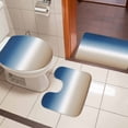 thumbnail image 4 of Navy Blue Beige Ombre Cream Bath Mat 3 Piece Bathroom Rug Set, Modern Abstract Art Aesthetics Non Slip Bath Rug Contour Mat and Toilet Lid Cover, Absorbent Shower Mats Soft Bath Rugs and Mats Sets, 4 of 8