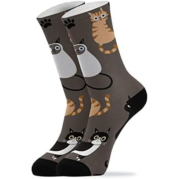 Coolnut Cute Cartoon Cats Socks Winter Warm Socks Fashion Print Socks Novelty Casual Socks for Men Women( 1 Pack)