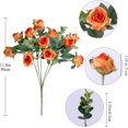 thumbnail image 3 of Tainini 11Pcs Roses Artificial Flowers, Realistic Single Bundle Faux Long Stem Rose Fake Silk Flower Bouquet for Party Home Wedding Arrangement Hotel Office Decor（Orange), 3 of 7