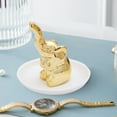 thumbnail image 6 of Jewelry Dish, Trinket Tray, White Ceramic Elephant Ring Holder, Decorative Catchall for Vanity, Dresser, 6 of 7