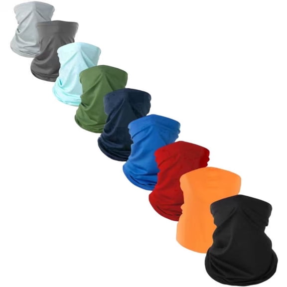 9 Pack Cooling Breathable Neck Gaiter, UV Protection Elastic Face Cover Bandana Multi Wear Headband for Outdoor Sports