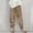 Khaki, variant on Women Vintage Petal Pants Casual Beach Vacation Capri Pants Casual Elastic Waist Trousers