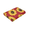 thumbnail image 6 of Kll Fleece Blanket Plush Throw Blanket Sunflowers On Red,Soft Fuzzy Cozy Flannel Blanket For Couch Sofa Bed.(40"X30"), 6 of 9