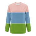 thumbnail image 3 of Jsaierl Womens Sweatshirts Cute Color Block Print Sweatshirts Crewneck Fall Pullover Tops Comfort Long Sleeve Shirts Winter Saving, 3 of 4