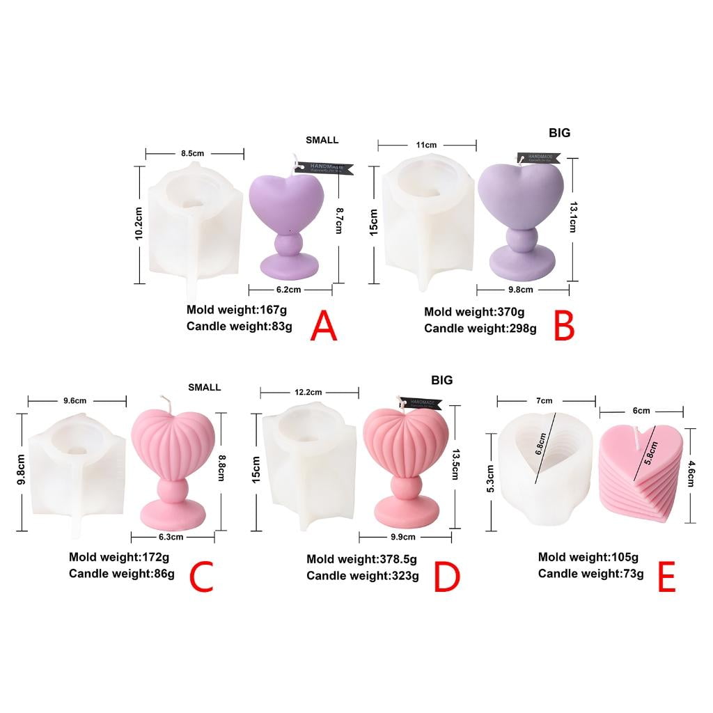 Loves Heart Candle Mold Heart Shaped Silicone Candle Moulds Valentines Day Decor