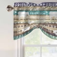 thumbnail image 4 of Tie Up Valance Curtain for Kitchen, Retro Blue Brown Wooden Plank Rod Pocket Short Curtains Adjustable Tie-Up Shade Valances, Farm Chicken Cow Pig Window Treatment for Bathroom Living Room Bedroom, 4 of 9