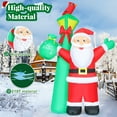 thumbnail image 5 of GOOSH Christmas Inflatables 8.2 FT Santa Claus inflatable with LED Lights, Giant blow up Santa Claus Standing under Green Lighthouse, Outdoor Christmas Decorations Santa Inflatables for Xmas Holiday, 5 of 7