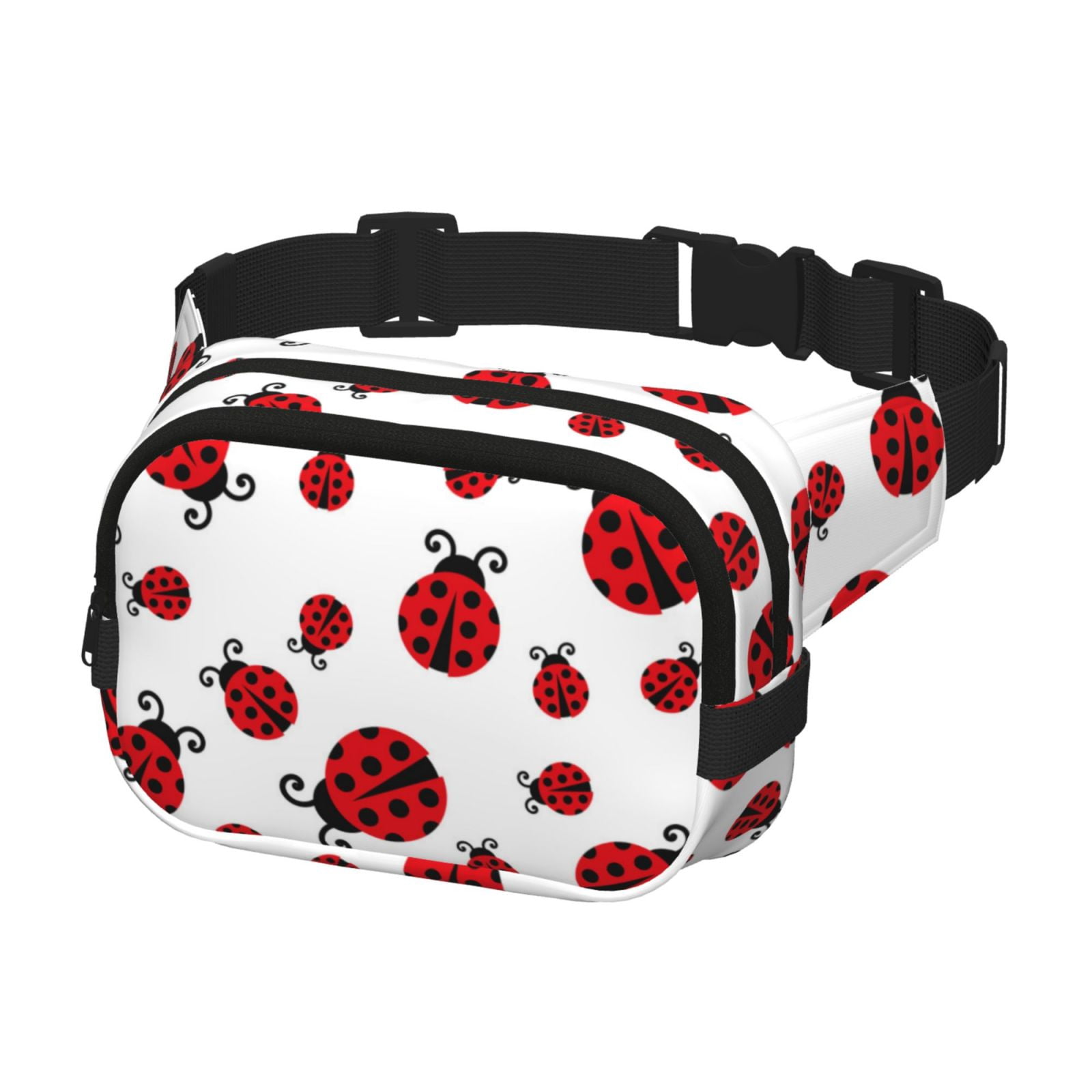 Hirioo Fly Flying Ladybug for Double Layer Waist Bag Adjustable Fanny Pack For Travel Running Hiking