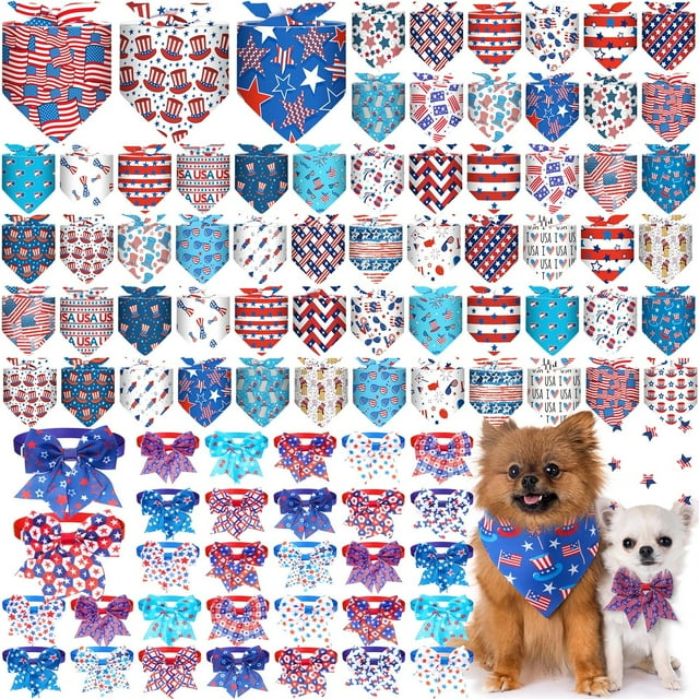 Set de pañuelos para perros Sanwuta, 108 unidades, patrióticos, para el 4 de julio