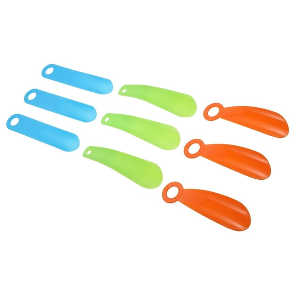 KHBUAB Blue Short Handle Shoe Horn Wearing Shoes Helpers with Streamlined Design