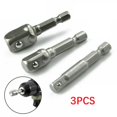 thumbnail image 4 of Lefu 3pcs 1/4 3/8 1/2 Adaptateur de Douille Hexagonal Tige de Forage Outils Électriques, 4 of 10