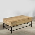 thumbnail image 3 of Audrey 45 Inch Handcrafted Mango Wood Coffee Table, Lift Top, Grain Details, Natural Brown, Black- Saltoro Sherpi, 3 of 7