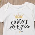 thumbnail image 4 of Newborn Baby Girls Clothes Daddy's Princess Romper + Lace Tutu Shorts + Headband Outfit Set 3-6 Months, 4 of 6
