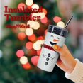thumbnail image 5 of Merry Christmas Insulated Tumbler with Lids and Straws Christmas Snowman Stainless Steel Cup for New Year Holiday Xmas Christmas Funny Travel Mug Gifts 20 OZ, 5 of 6