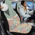 thumbnail image 2 of KUIFORTI Hippie Florals Car Seat Cover Set of 6 with Auto Center Console Armrest Pad Auto Seat Belt Cover Steering Wheel Cover Full Protection Suitable for Most Cars,SUV,Sedan, 2 of 6