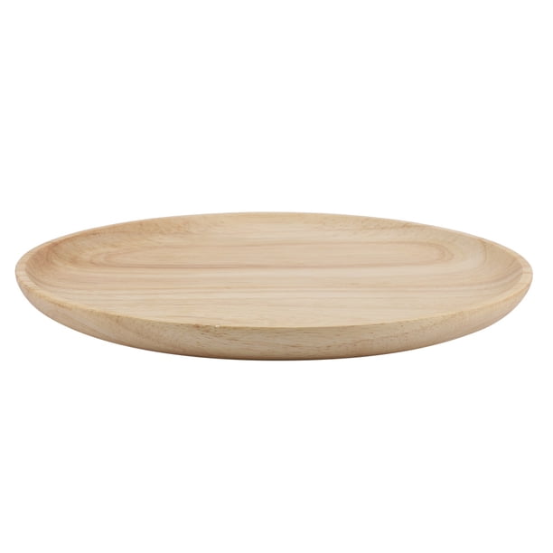 Bandeja de té de madera, elegante bandeja redonda de madera para servir té, plato de madera para servir té, construcción resistente
