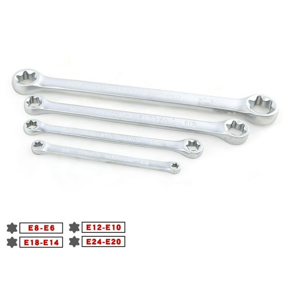 4Pcs Star Double Torx Wrench Spanner E6- E24 E-Type Double-Ended Hexagon